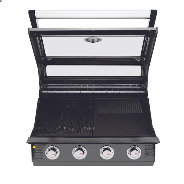 Beefeater 1600 4 Brn BBQ w/Cast iron grills - Black